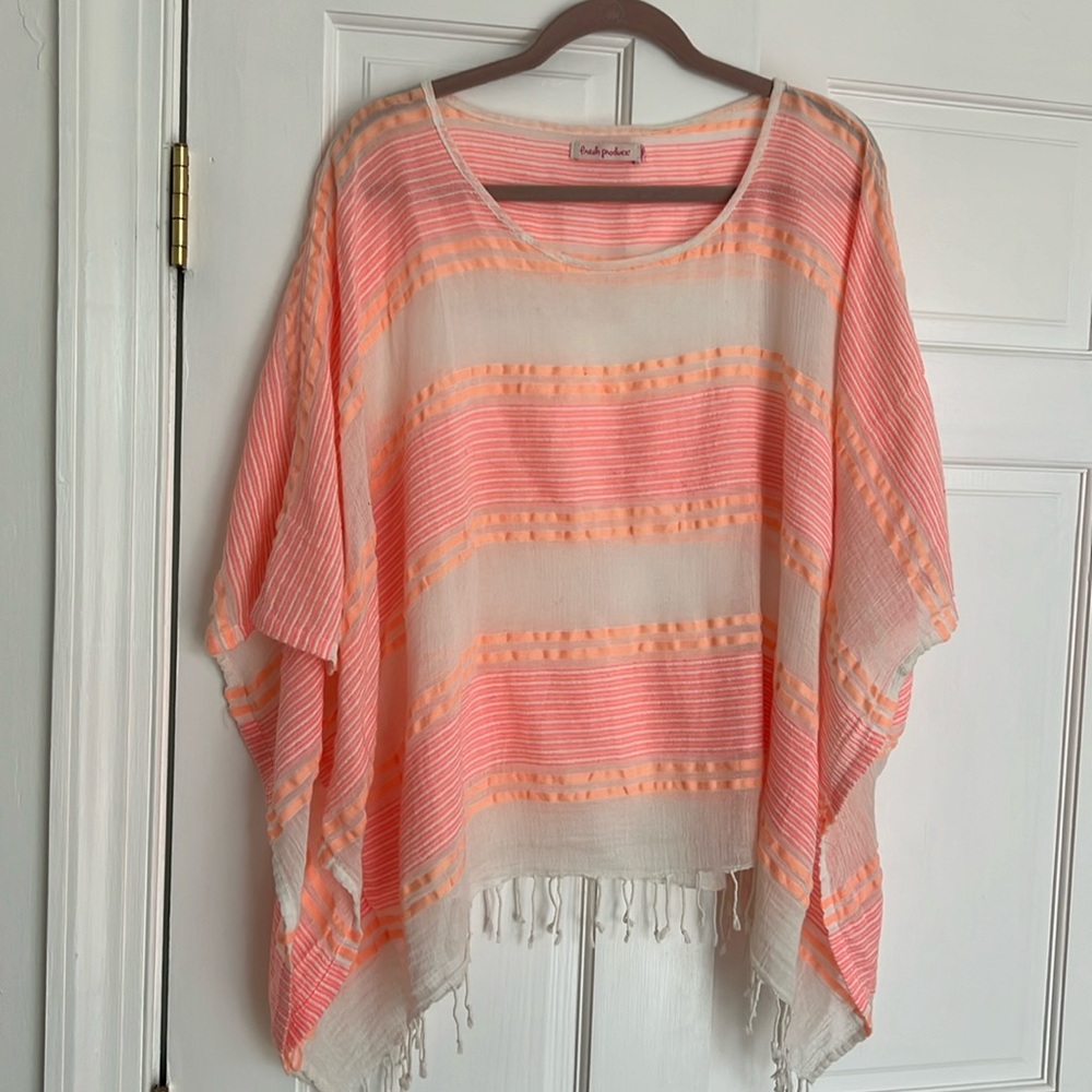 Fresh Produce tunic fringe coral xl